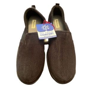 Dearforms Slippers Cozy Comfort Perforated Aline Men’s Faux Suede Black XL 13-14